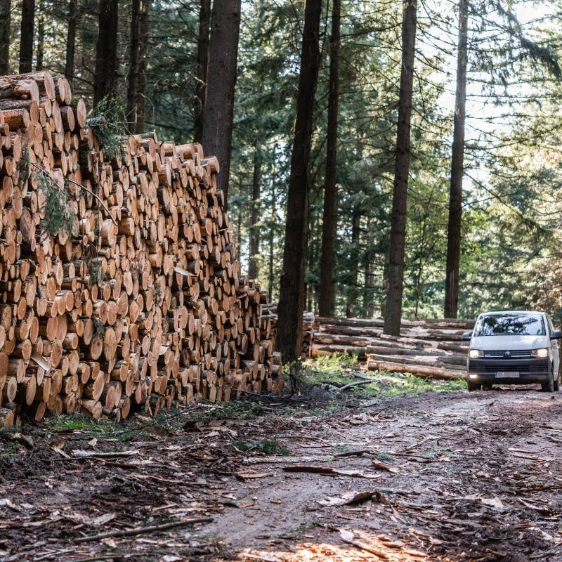 Cubage d'une pile de bois bord de route