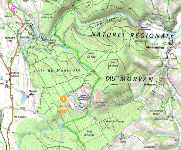 Plan de situation de la carrière de Montauté